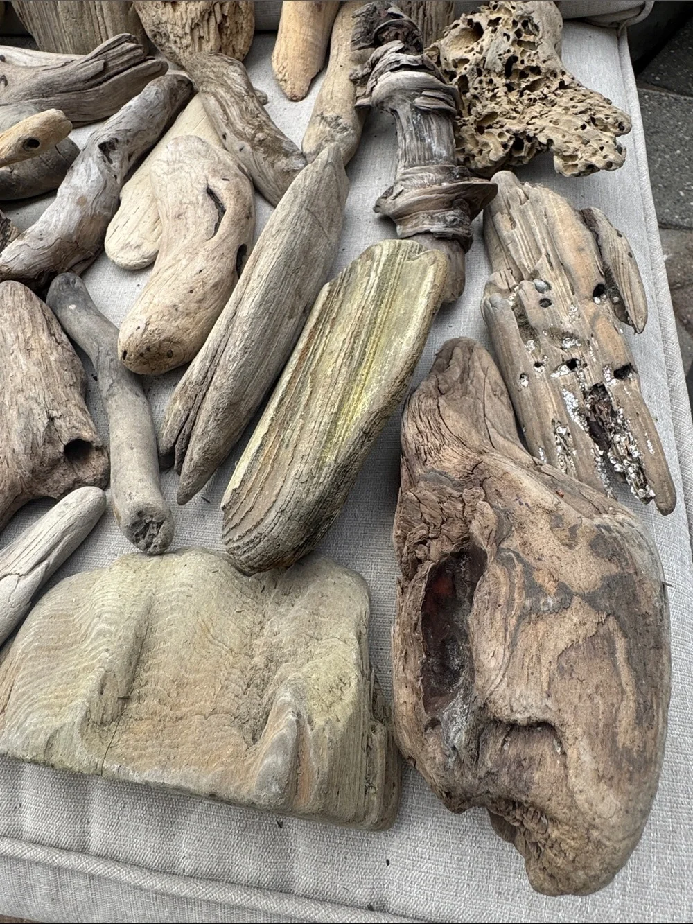 34 Pc (5lbs shipped) Box of beach Natural Driftwood Pieces for craft or decor